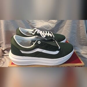 Vans Old Skool Overt CC Shoes Dark Green White Men Size 13 New No Box Top